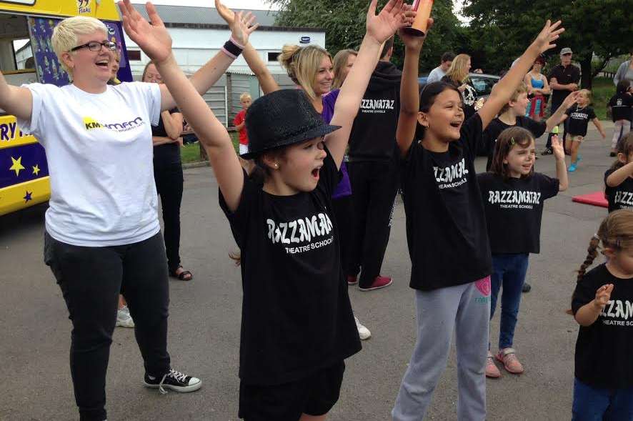 The students took part in fun, games and dancing held by the KMFM team