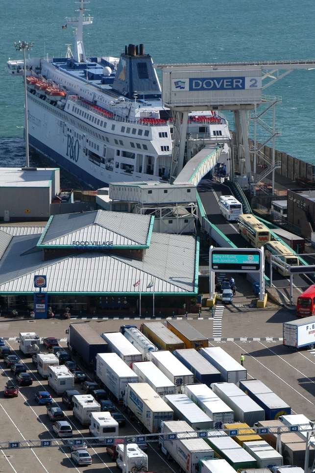 Adverse weather in the channel is causing delays at the Port of Dover