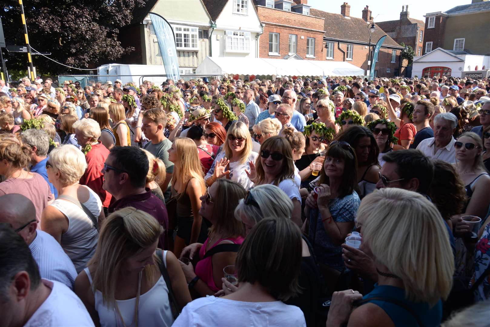 The crowded scene around the Spitfire stage