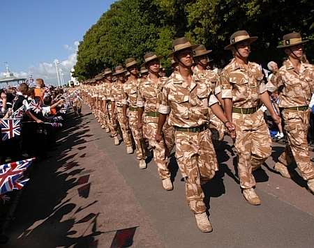 Gurkhas march through Folkestone to celebrate being given the freedom of the town.