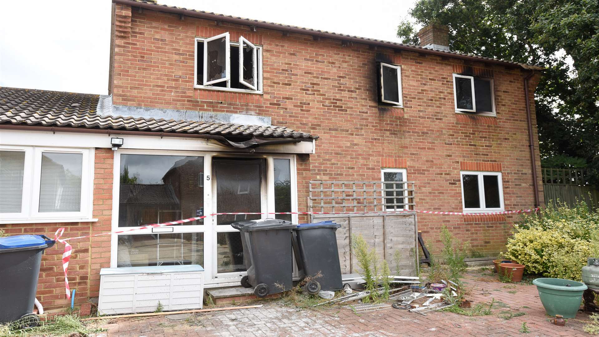 The house was left severely damaged after a fire