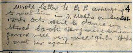 Jack Potter's diary entry on the day he met his future wife Phyllis