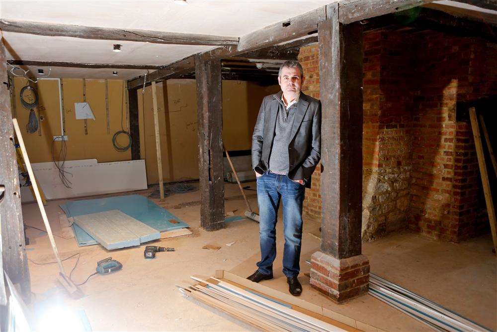 Co-owner David House inside The Hengist during renovations