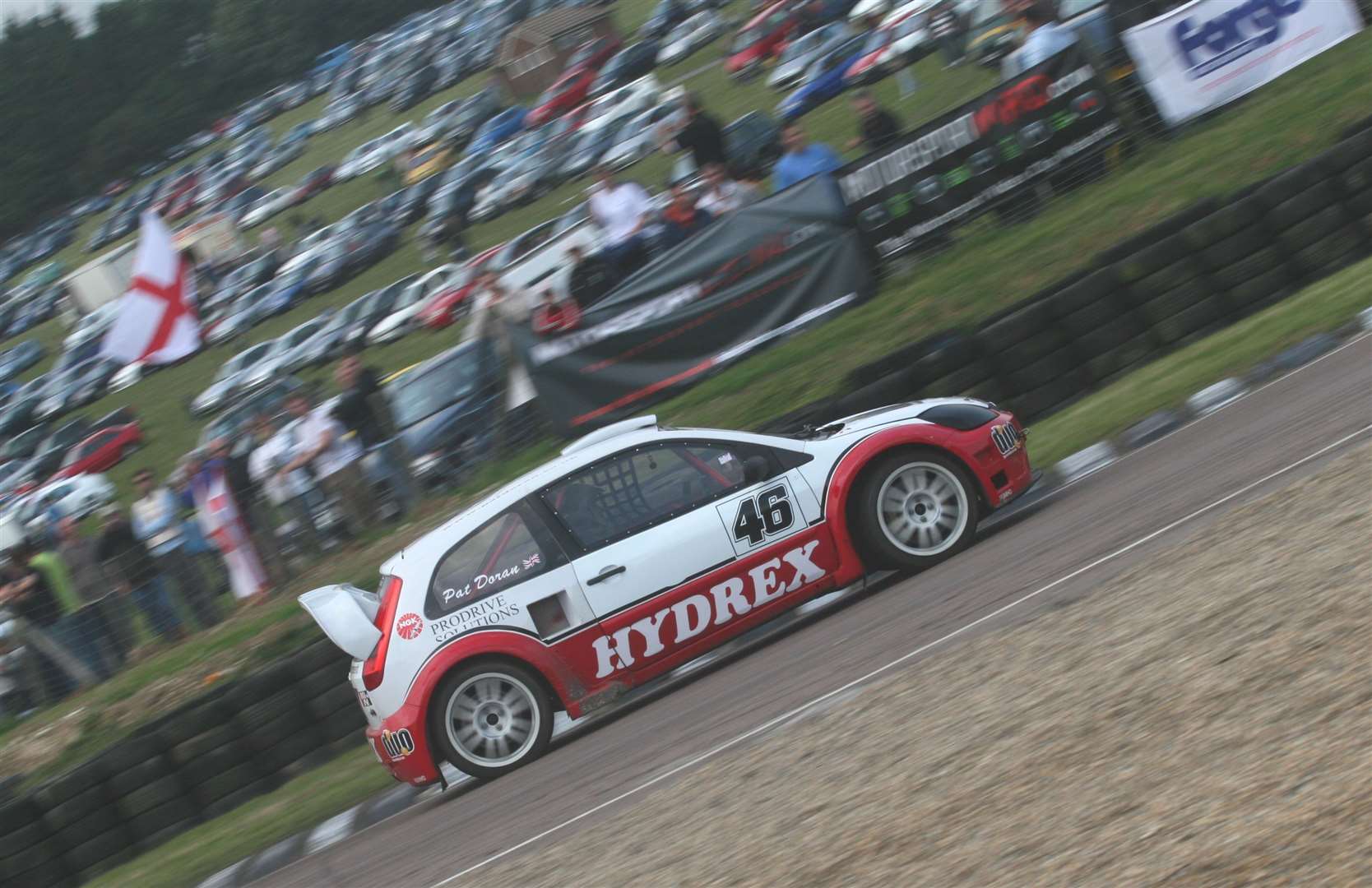 Pat Doran races his Ford Fiesta past part of the enormous crowd at Lydden on August Bank Holiday Monday in 2008. Picture: Kerry Dunlop