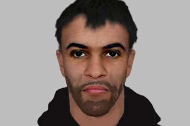 The police have released this e-fit of the suspect. Picture courtesy of Kent Police