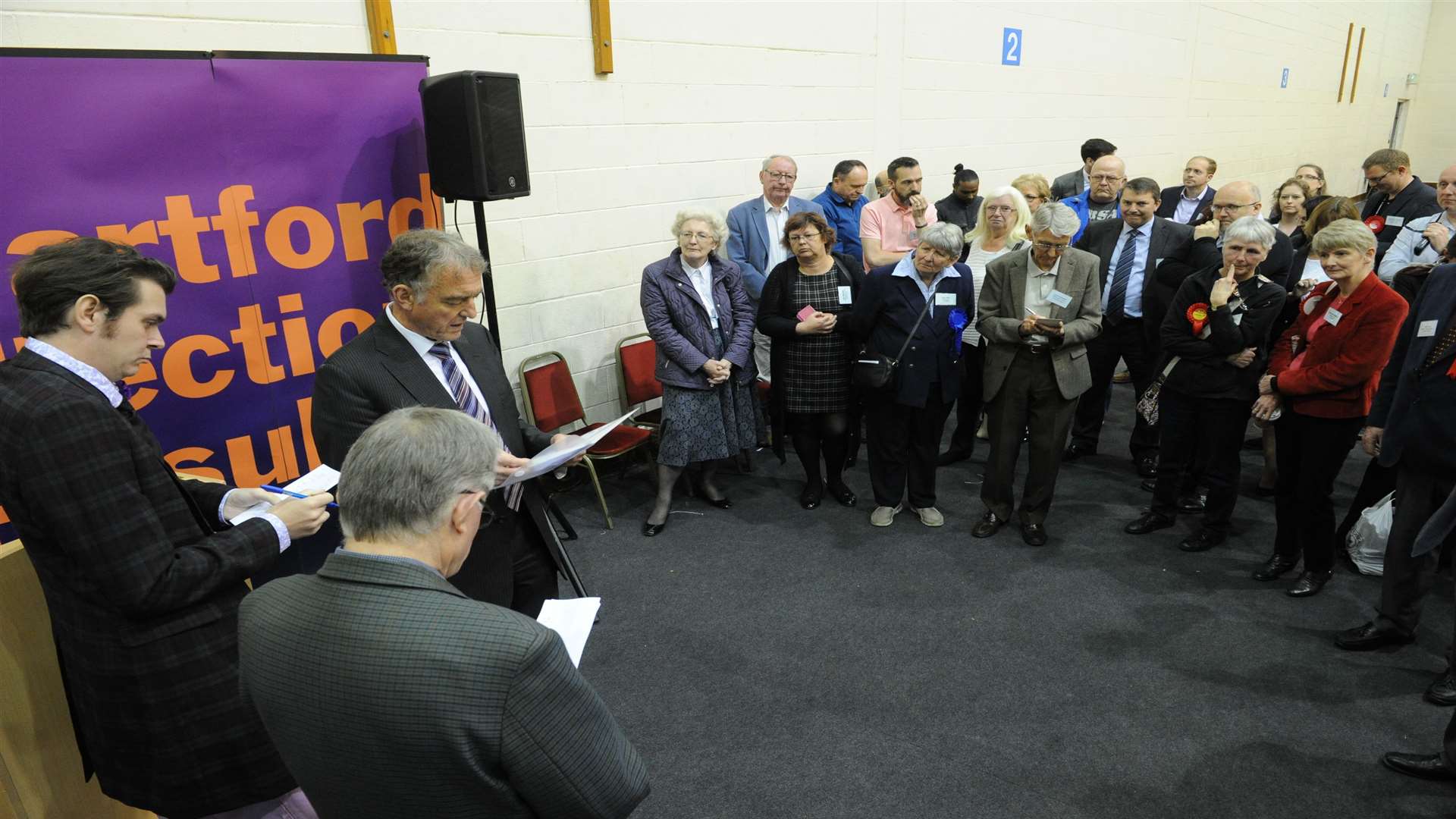 Results being announced at the Dartford count