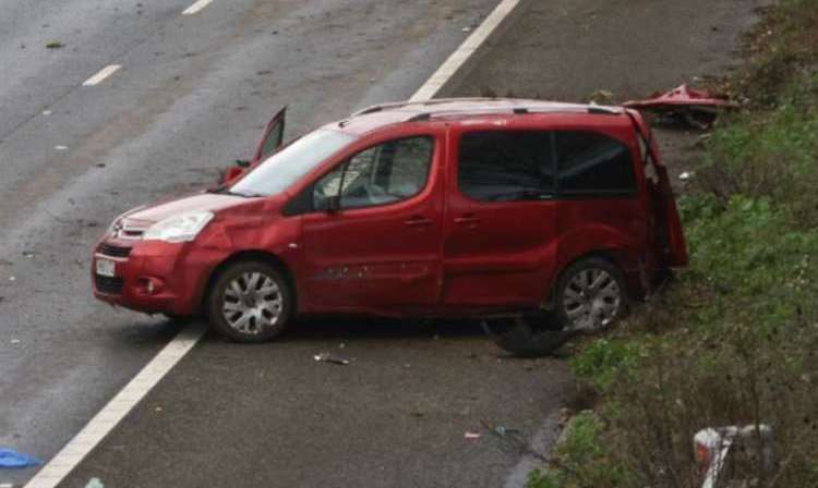 Emergency services were called to a collision on the M2 between Medway and Sittingbourne at around 5.10am on Thursday. Picture: UKNIP