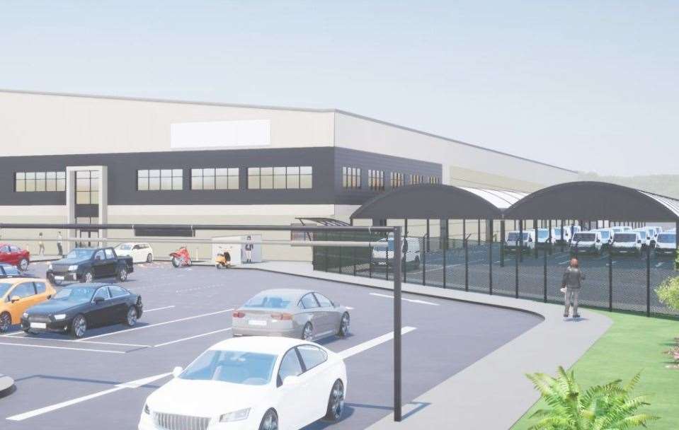 How the huge storage and distribution facility could look on Waterbrook Park