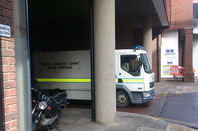 A bomb disposal team in Whitefriars. Picture: Spotted in Canterbury
