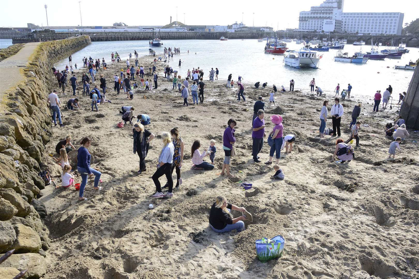 As part of the 2014 Triennial 30 gold medallions were buried at the beach. Picture: Paul Amos