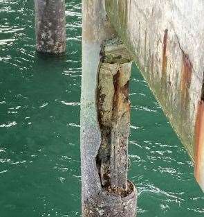 How one of the legs at Deal Pier currently looks