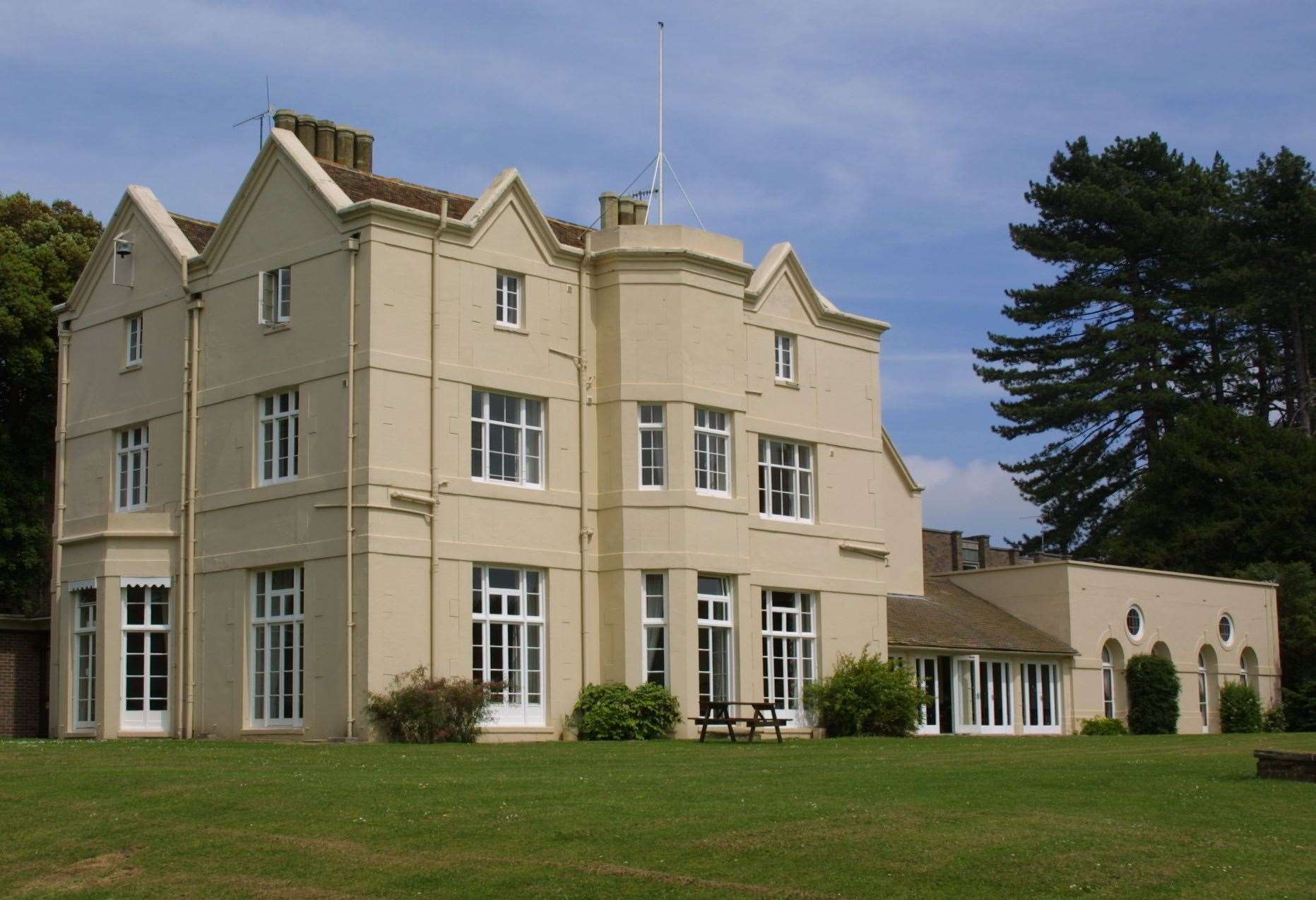 The site's main building, the Grade I listed Withersdane Hall