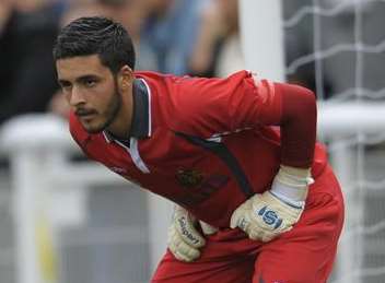 Deren Ibrahim in action for Maidstone United Picture: Ady Kerry