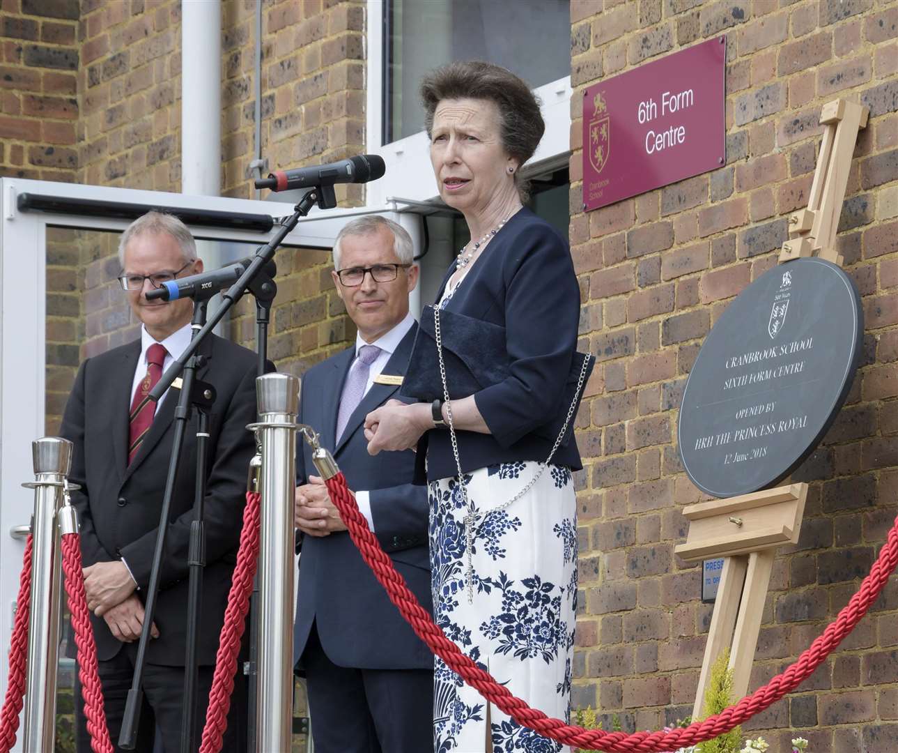 HRH Princess Anne makes a short speech about the school and her time at nearby Benenden School. Picture: Andy Payton. (2515405)