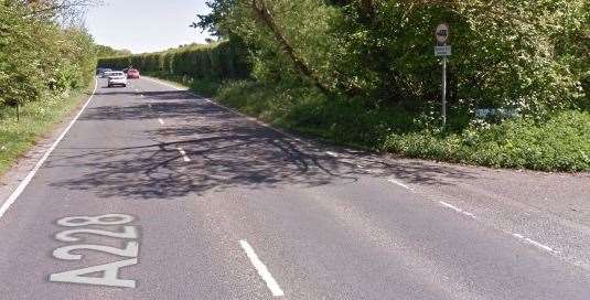 Part of the A228 between Tunbridge Wells and Paddock Wood was closed because of the four-vehicle crash Picture: Google Street View