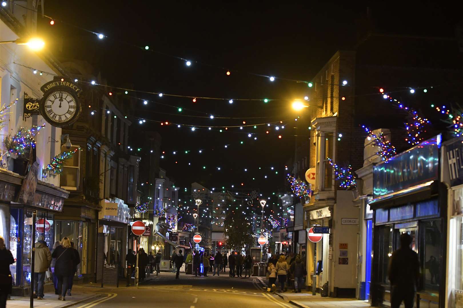 Christmas lights in Deal High Street. Picture: Tony Flashman