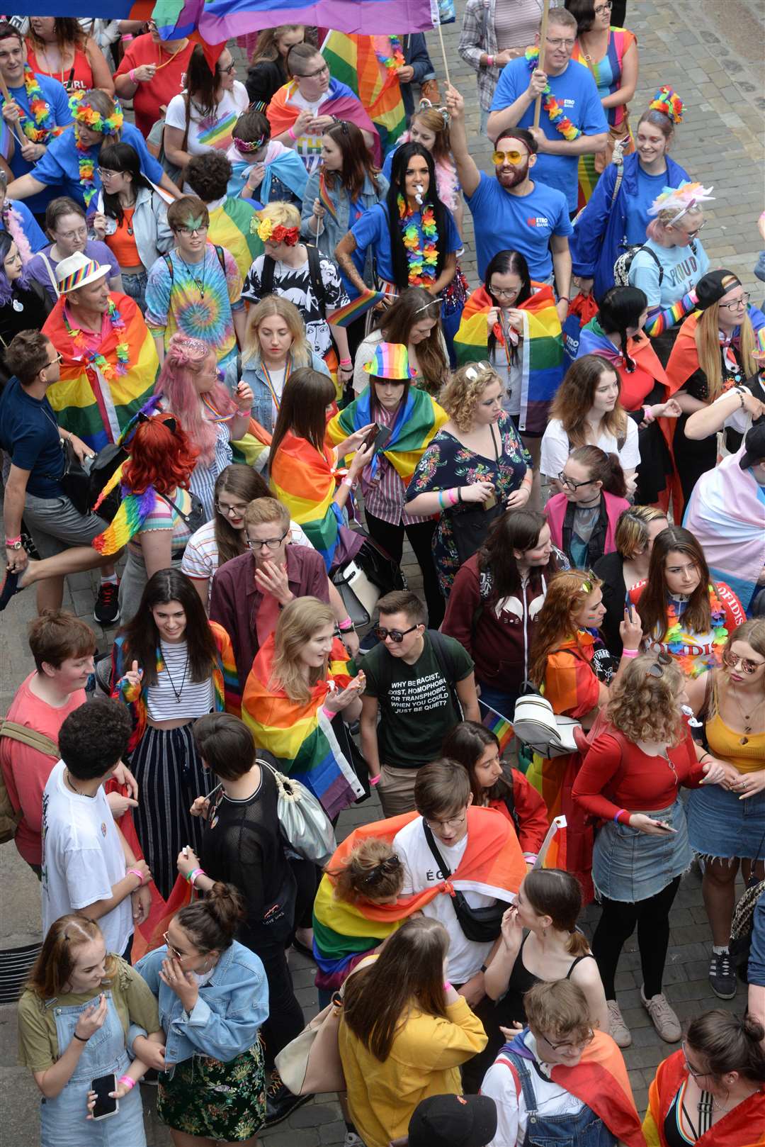 The Gay Pride march makes it's way through Canterbury on Saturday morning. Picture: Chris Davey. (2954886)