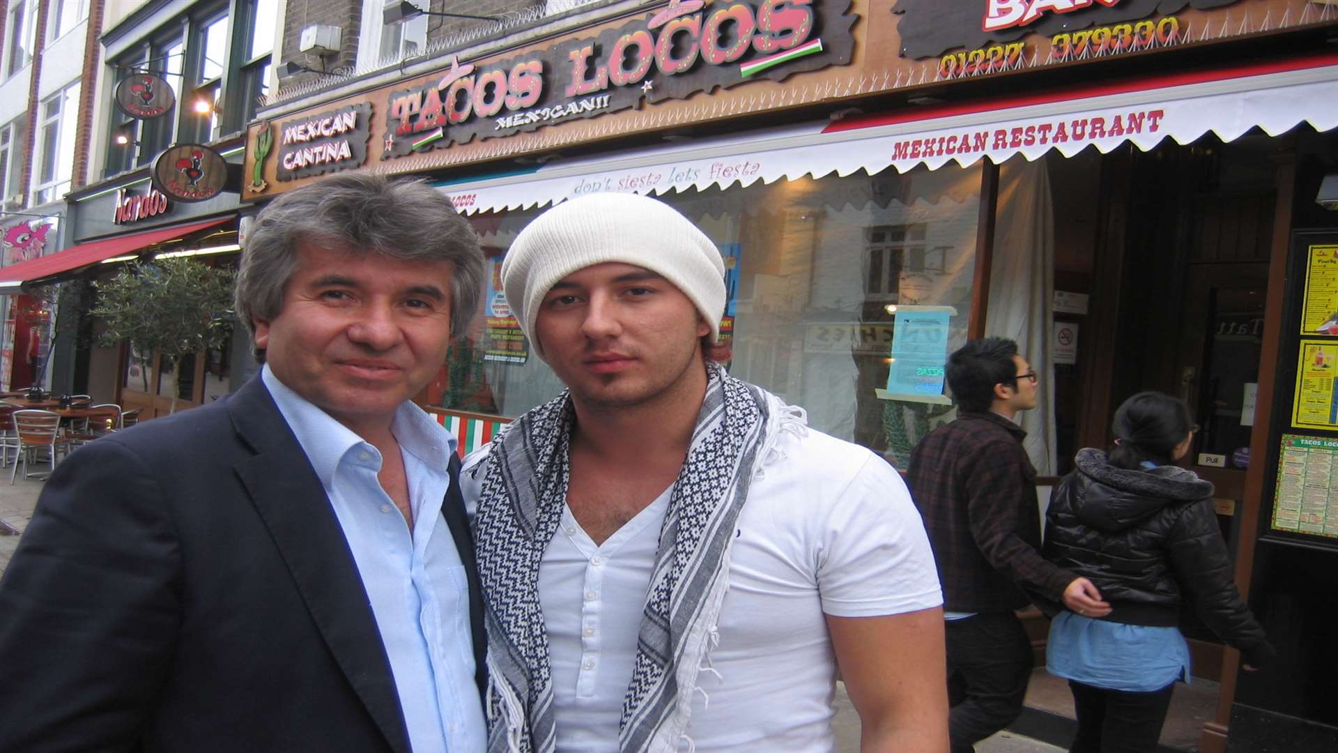 Musa Kivrak and his son Omer outside the new Tacos Locos restaurant in Canterbury