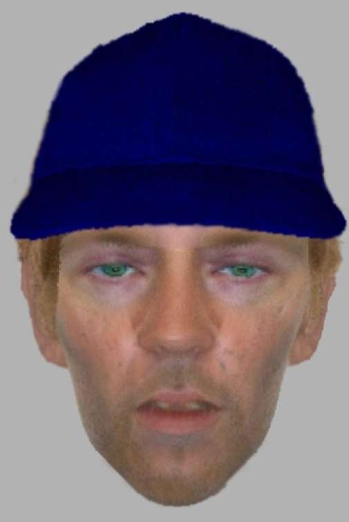 An image of a man Kent Police want to speak to in connection with a daylight robbery from Hoo Village Institute