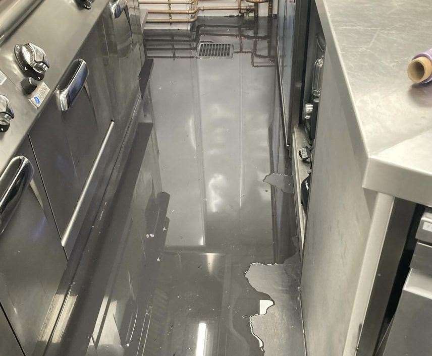 The kitchen suffered from flooding. Pic:@marksargey10/Instagram