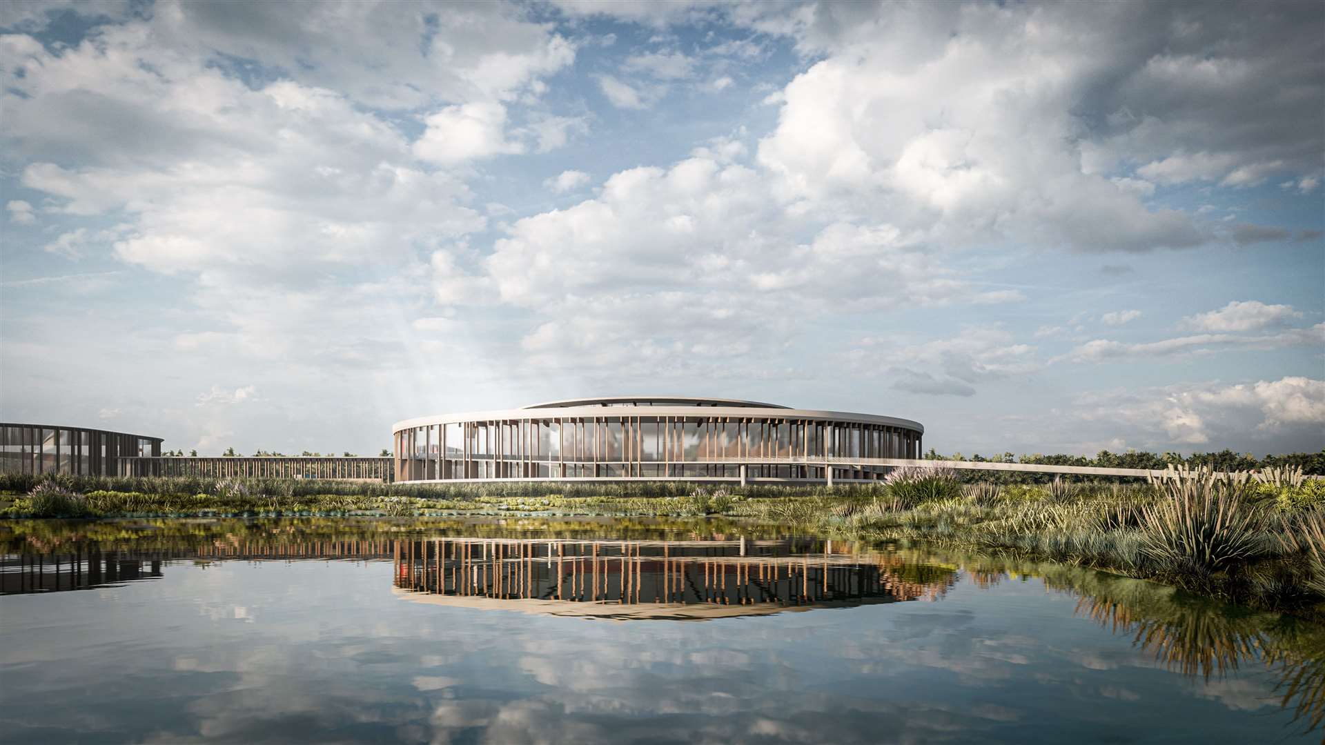 Artist's impressions show the factory would be built on stilts. Picture: Hollaway Studios