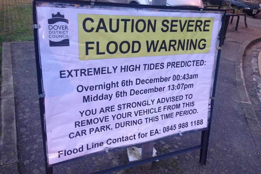 Warnings for severe flooding in Sandwich