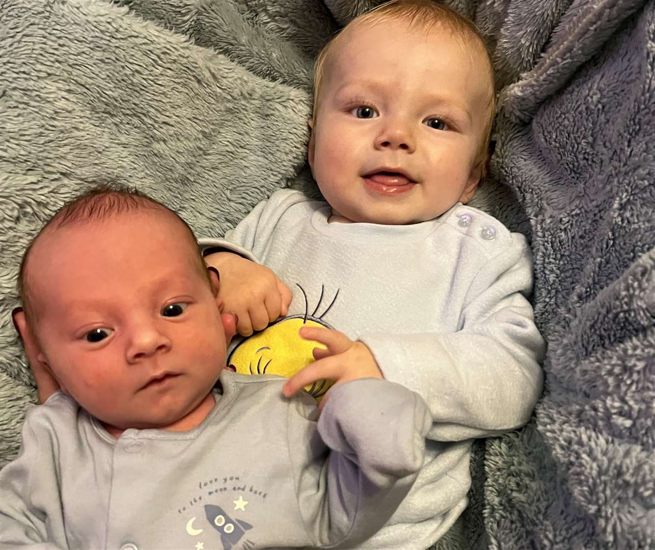 Archie Squire and baby brother Albie, who was just weeks old when Archie died. Pic: Lauren Parrish
