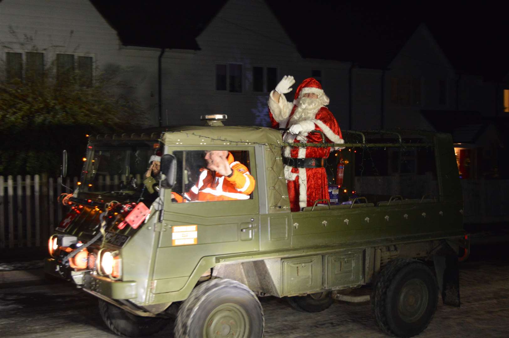 Santa went around in a decorated vehicle. Picture: SE4x4R