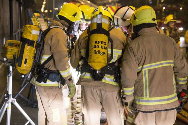 Fire crews were called to a fire in a gym changing room this morning