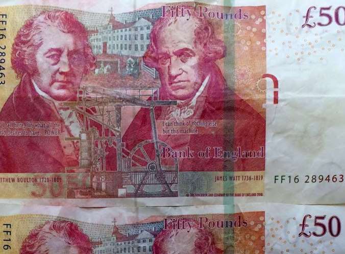 The forged £50 notes
