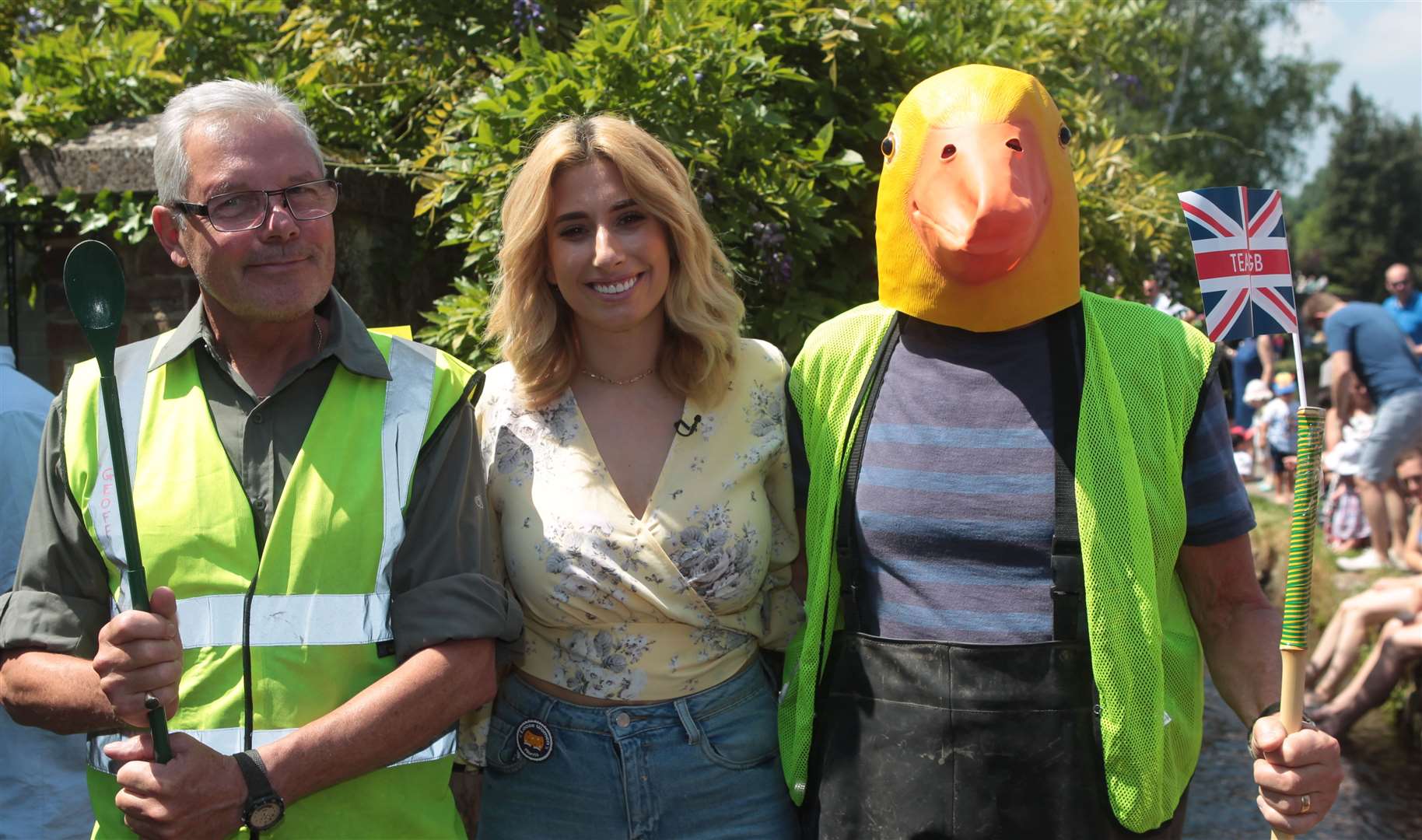 Stacey Solomon with Geoff Goodchild and Clive Bradburn at last year's Loose Duck Race Picture: John Westhrop