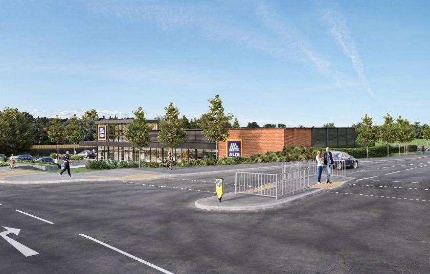 There are concerns the new store will cause the A28 to become more congested. Pic: The Harris Partnership and Aldi Stores Ltd