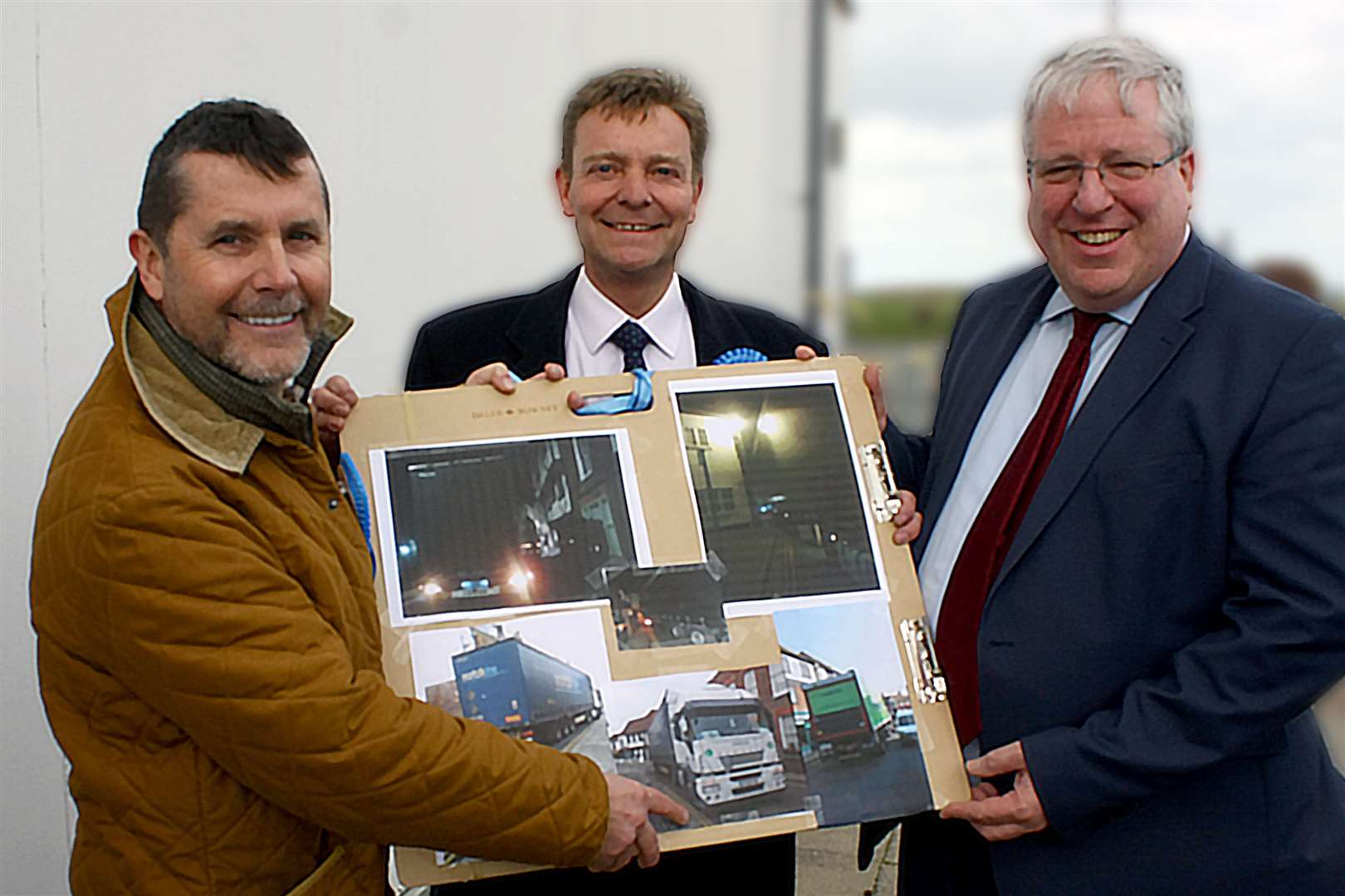MJ Holloway with Craig Mackinlay and Secretary of State for Transport Patrick McLoughlin