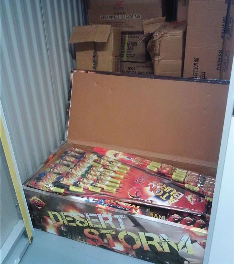Some of the fireworks seized from the Ramsgate storage unit by Kent Trading Standards and Kent Police.