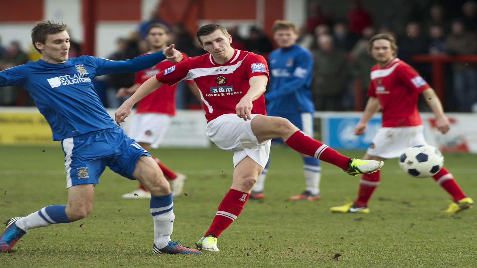 Tom Phipp playing for Ebbsfleet against Stockport in 2013 Picture: Andy Payton