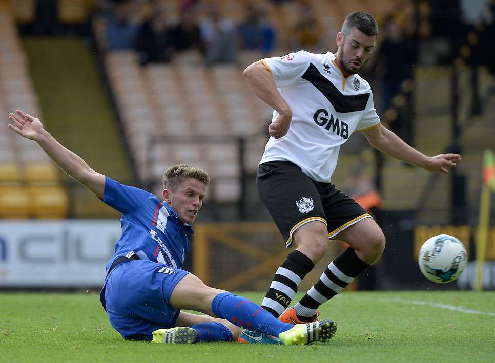 Jordan Houghton has an effort at goal against Port Vale Picture: Andy Payton