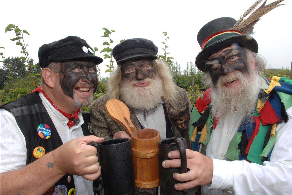 Kevin Almond, Pete Robinson and Mark Lawson sample the brew at last year's Brogdale Cider Festival