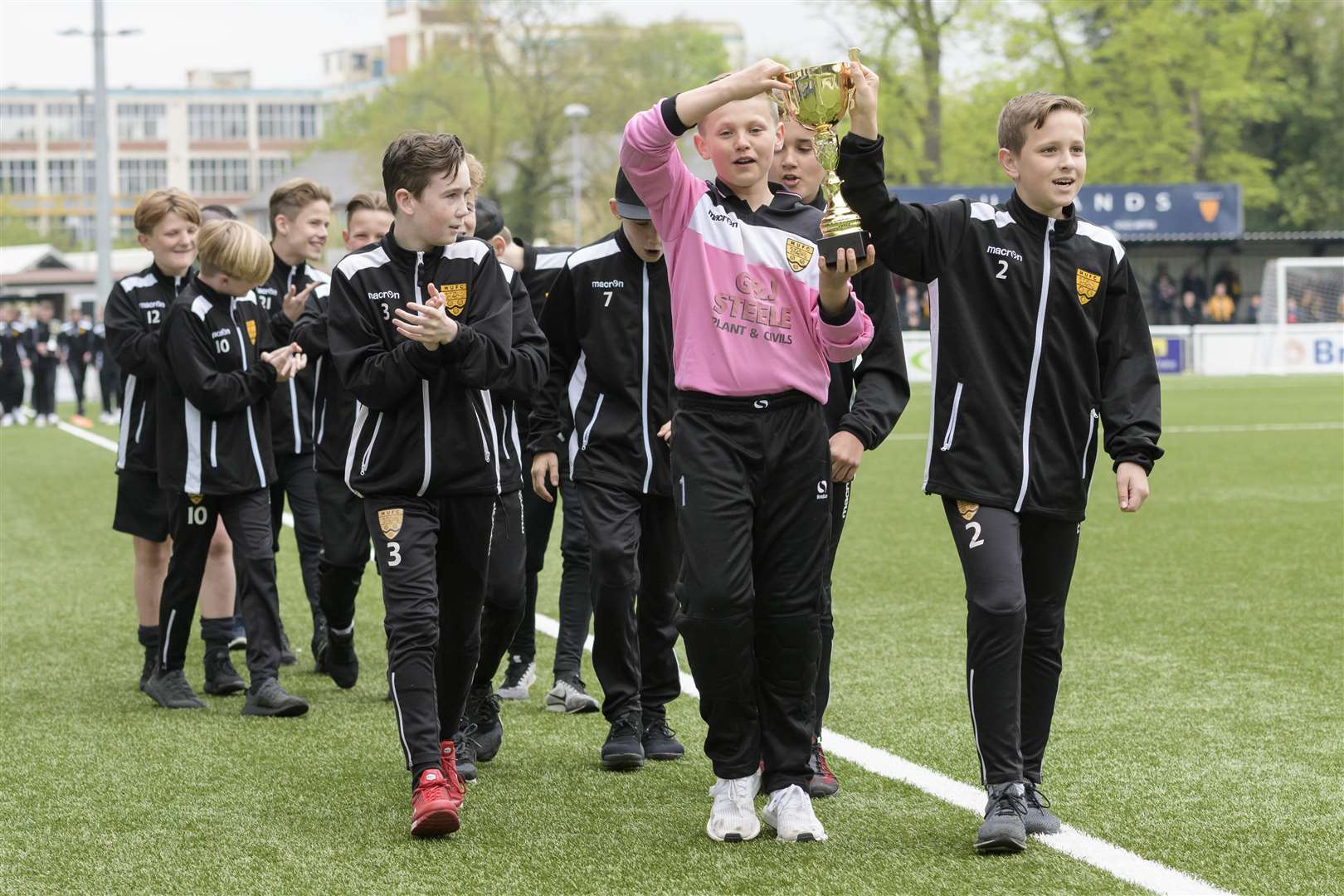 Maidstone's title-winning under-12s celebrate a season of success Picture: Andy Payton