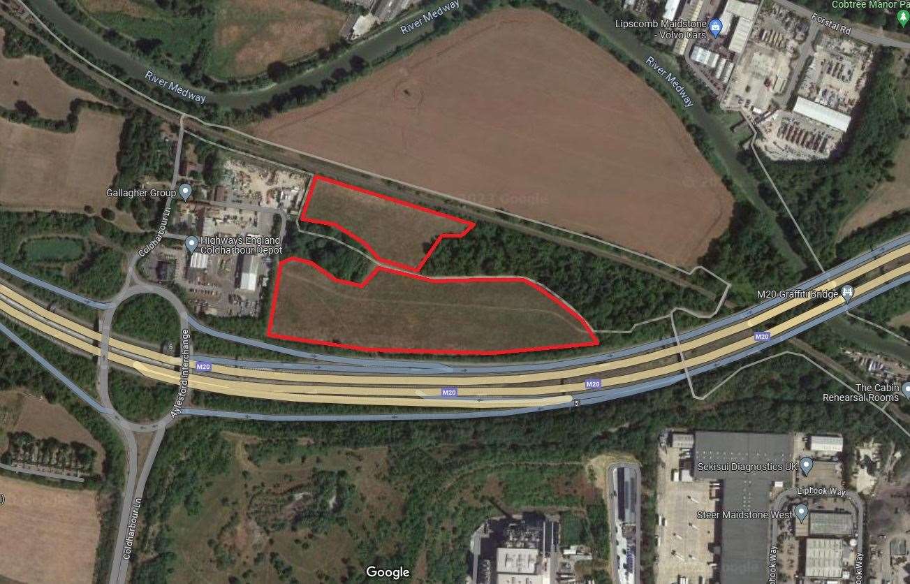 An outline of the development site