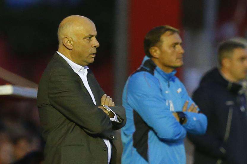 Ebbsfleet manager Garry Hill with assistant Ian Hendon Picture: Andy Jones