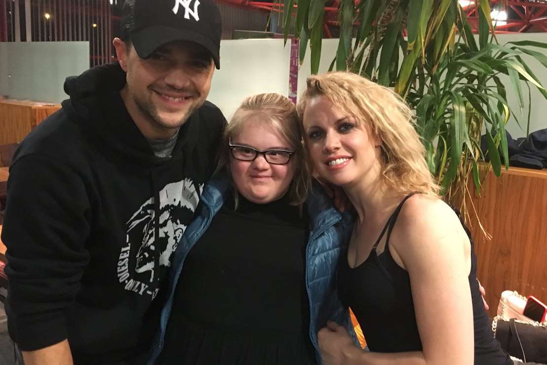 Holly with Ben Adams and Joanne Clifton after the show. Picture: @CherylH26