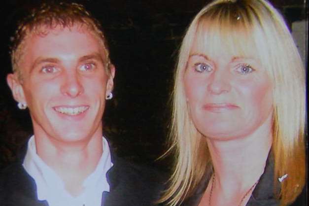 Chartham woman Carolyn Hoare with her son Matthew, who died when a tractor tyre he was repairing exploded in his face