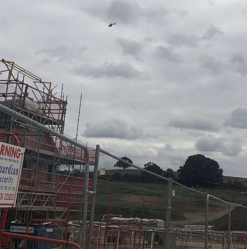 The police helicopter in action