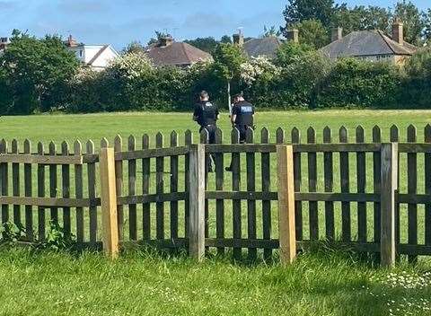 An air pistol was found in the park. Picture: Ian Hills