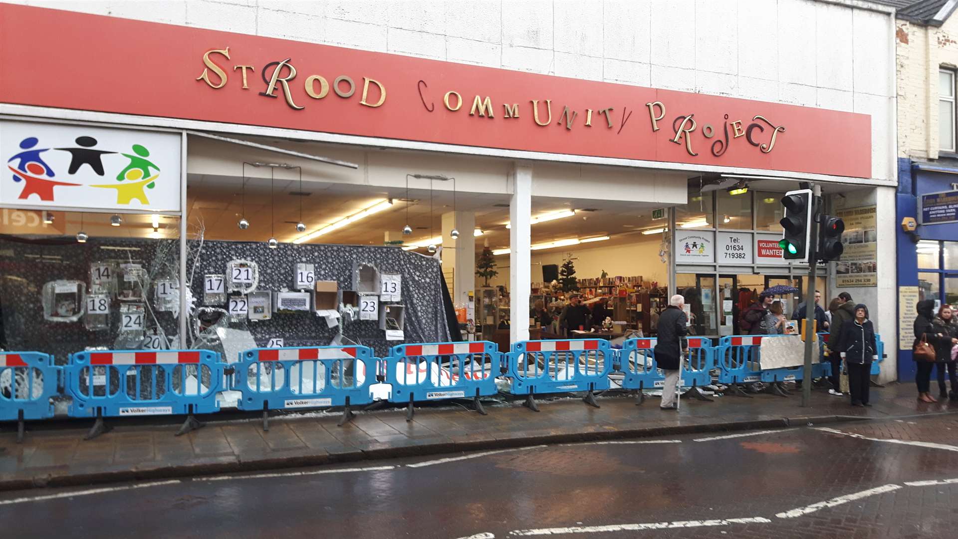 A driver was arrested after crashing into the front of Strood Community Project Shop