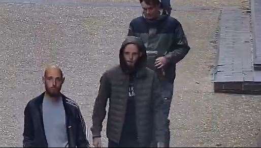 Police would like to speak with these three after an assault in The Row, New Ash Green. Picture supplied by Kent Police