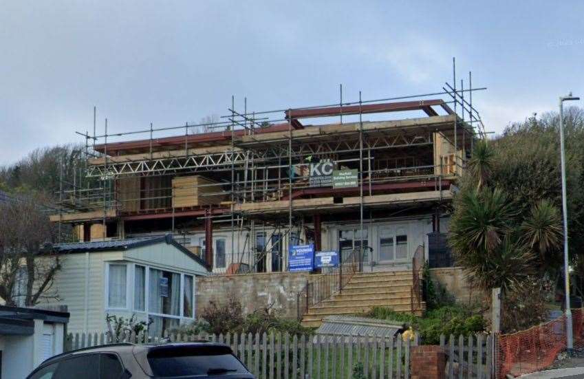Construction work taking place at Heatherbank in Sunnyside Road, Sandgate, in 2022. Picture: Google