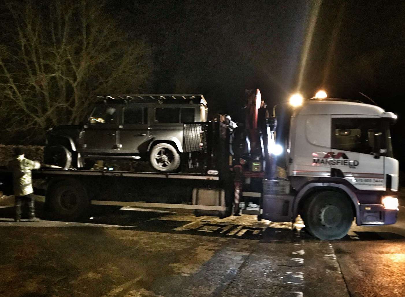 The Landrover has been recovered. Picture: @kentpoliceroads