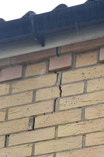 Cracks are clearly visible in the walls of a house on the Kemsley Field estate