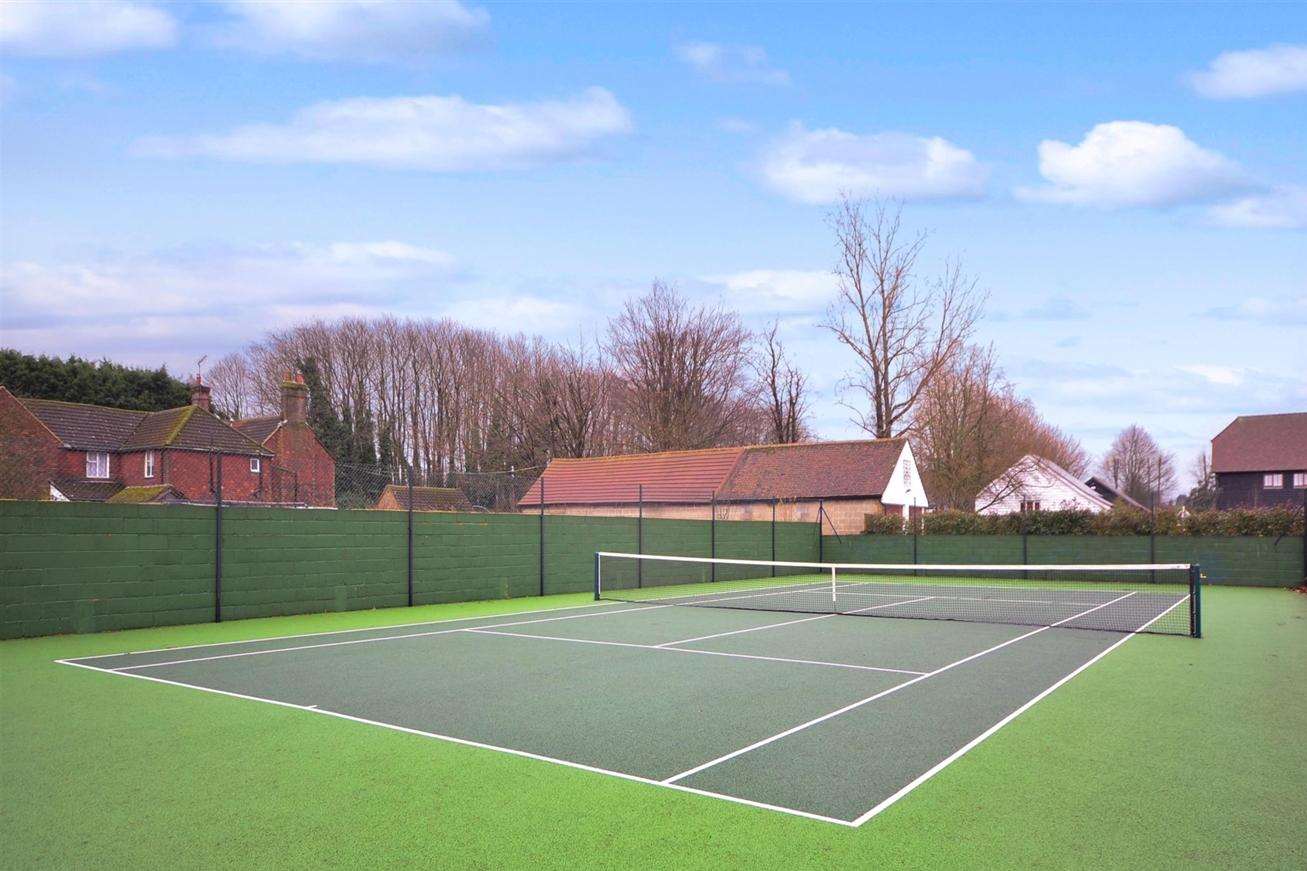 The nearby tennis court, East Malling
